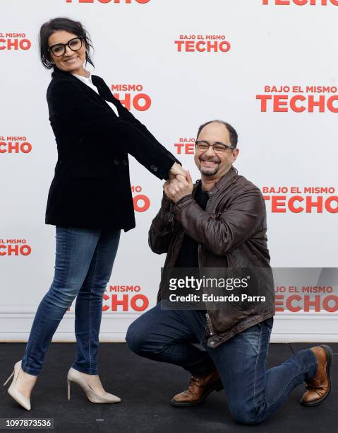 Actor Jordi Sanchez and actress Silvia Abril attend the 'Bajo el mismo techo' photocall at La Casa Club on January 22, 2019 in Madrid, Spain.
