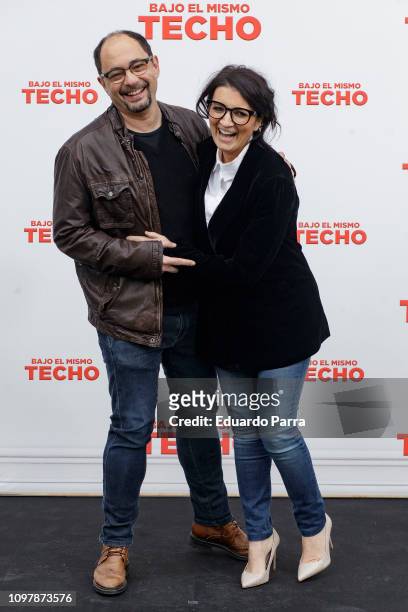 Actor Jordi Sanchez and actress Silvia Abril attend the 'Bajo el mismo techo' photocall at La Casa Club on January 22, 2019 in Madrid, Spain.