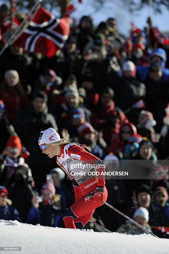 Norway's Therese Johaug competes on Marc