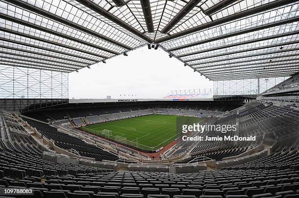 General view of St. James' Park, home of Newcastle United Football Club on March 5, 2011 in Newcastle, England.