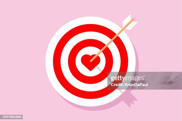 fall in love - arrows target stock illustrations