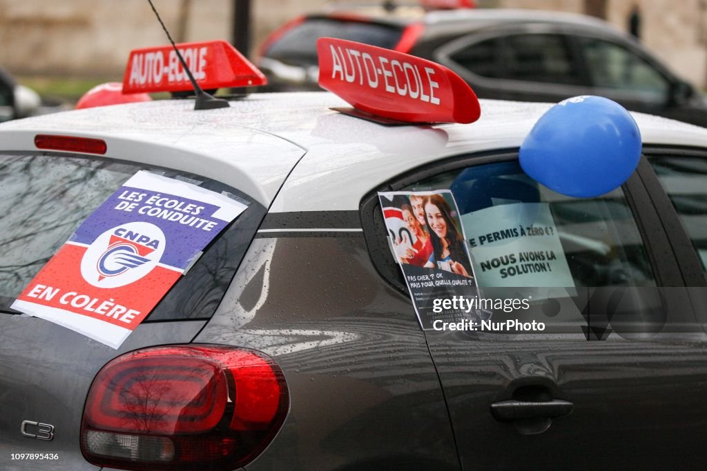 Driving Schools Protest In Paris