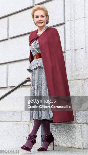 Fashion designer Carolina Herrera is seen leaving the Carolina Herrera Fall/Winter 2019 Fashion Show during New York Fashion Week at the New York...