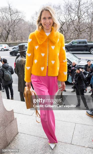 Indre Rockefeller is seen arriving to Carolina Herrera Fall/Winter 2019 Fashion Show during New York Fashion Week at the New York Historical Society...