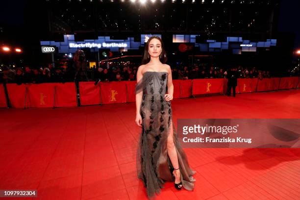 Shooting Star' Aisling Franciosi arrives in Audi e-tron car for the "Vice" premiere during the 69th Berlinale International Film Festival Berlin at...