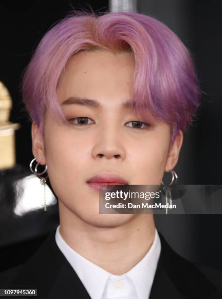 Jimin of BTS attends the 61st Annual GRAMMY Awards at Staples Center on February 10, 2019 in Los Angeles, California.