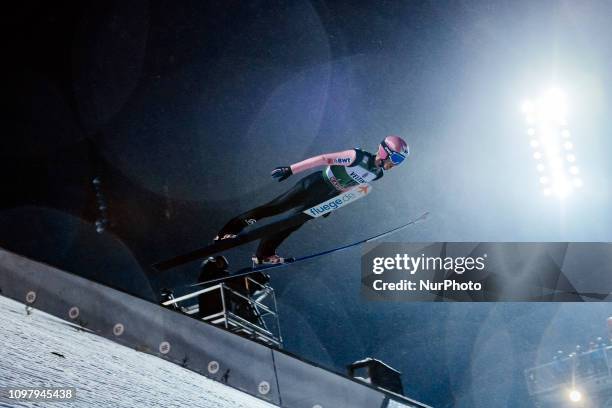 Luká Hlava competes in the FIS Ski Jumping World Cup Large Hill Individual Competition at the Lahti Ski Games in Lahti, Finland on 10 February 2019.