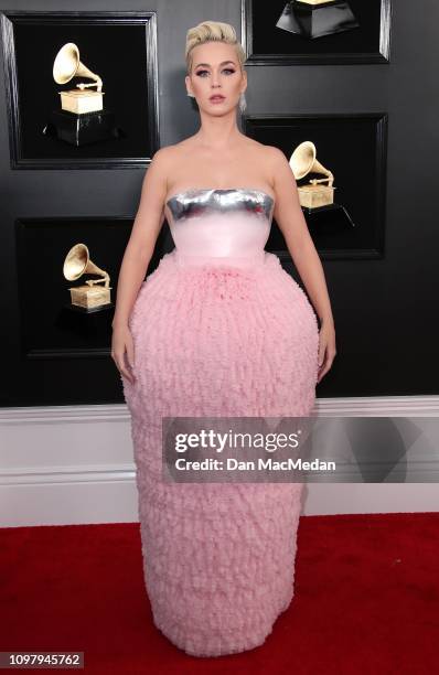 Katy Perry attends the 61st Annual GRAMMY Awards at Staples Center on February 10, 2019 in Los Angeles, California.