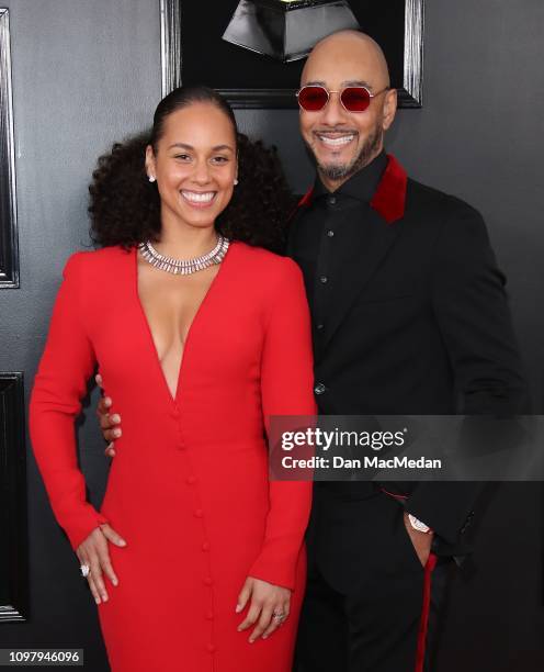 Alicia Keys and Swizz Beatz attend the 61st Annual GRAMMY Awards at Staples Center on February 10, 2019 in Los Angeles, California.