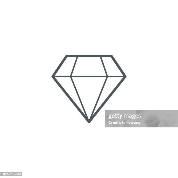 diamond icon,gemstone symbol - amethyst stock illustrations