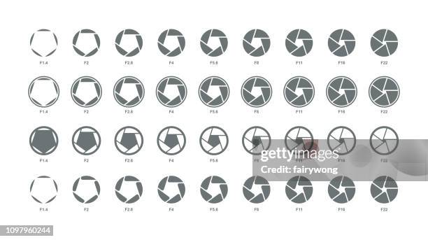 aperture icons - aperture stock illustrations