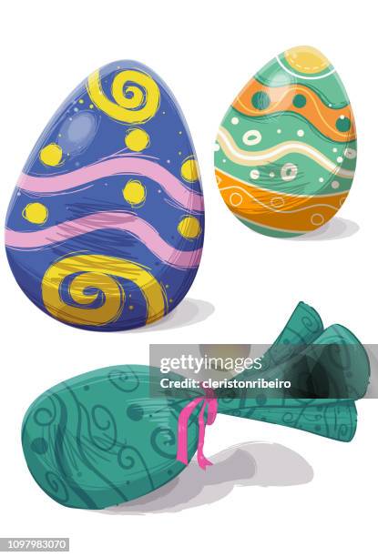 easter egg - painted easter eggs stock illustrations