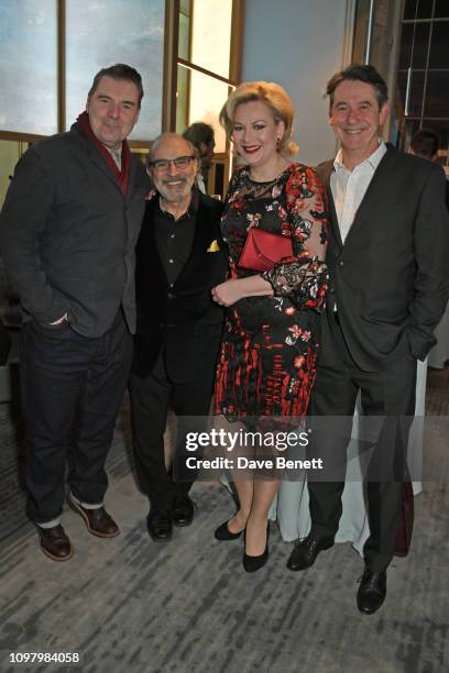 Brendan Coyle, David Suchet, Sara Stewart and Adrian Lukis attend the press night after party for "The Price" at The National Cafe on February 11,...