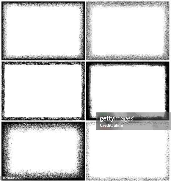 ilustraciones, imágenes clip art, dibujos animados e iconos de stock de marcos grunge - borde negro