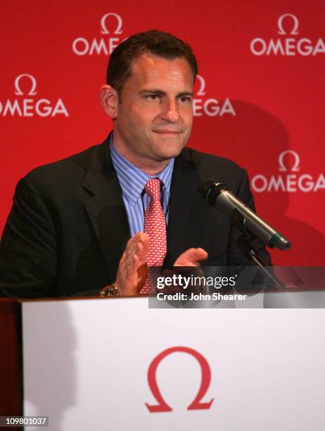 Gregory Swift, Brand President of OMEGA U.S.A. During OMEGA Boutique Opening with Appearance by OMEGA Ambassadors Simon Yam and Qi Qi at Chong Hing...