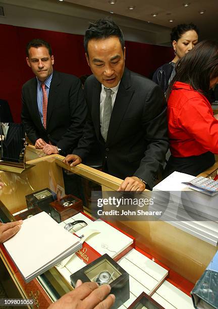 Simon Yam, OMEGA Ambassador during OMEGA Boutique Opening with Appearance by OMEGA Ambassadors Simon Yam and Qi Qi at Chong Hing Jewelers in San...