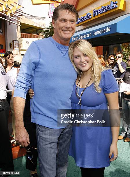 David Hasselhoff and daughter Hayley Hasselhoff during "Evan Almighty" World Premiere Presented by Universal Pictures - Red Carpet and After Party at...