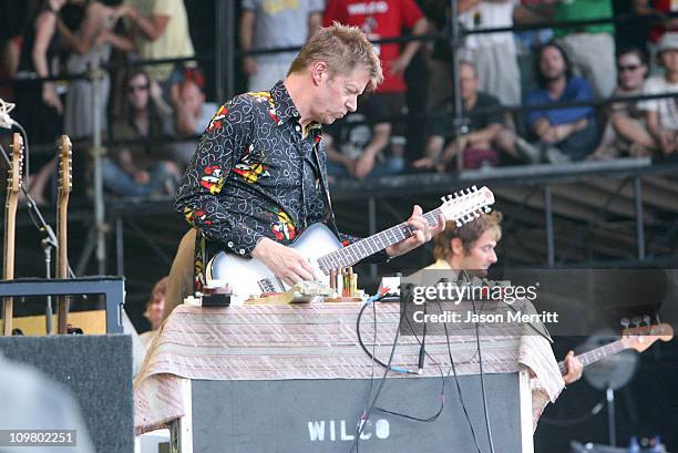 Nels Cline of Wilco during Bonnaroo 2007 - Day 3 - Wilco at What Stage in Manchester, Tennessee, United States.