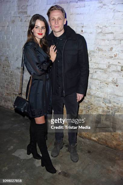 Matthias Schweighoefer and his girlfriend Ruby O. Fee attend the Pantaflix Pantaparty during 69th Berlinale International Film Festival at Alte...