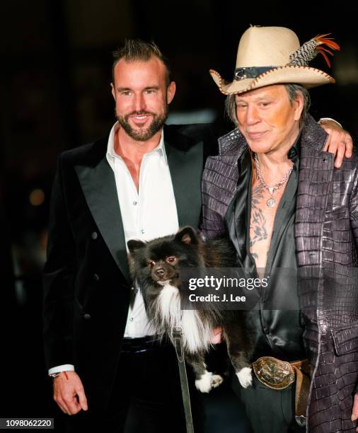 Mickey Rourke and Philipp Plein attend Philipp Plein show on February 11, 2019 in New York City.