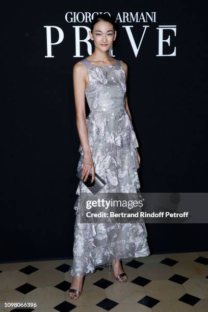 Model Ai Tominaga attends the Giorgio Armani Prive Haute Couture Spring Summer 2019 show as part of Paris Fashion Week on January 22, 2019 in Paris,...