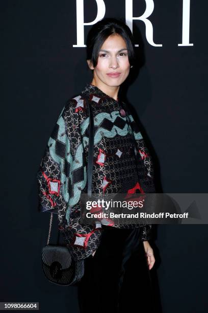 Actress Elodie Yung attends the Giorgio Armani Prive Haute Couture Spring Summer 2019 show as part of Paris Fashion Week on January 22, 2019 in...