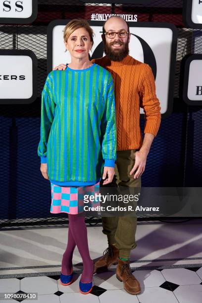 Designer Agatha Ruiz de la Prada and Tristan Ramirez attend 'Yo Dona' - Mercedes Benz Fashion Week Madrid Autumn/Winter 2019-20 party at the Only You...