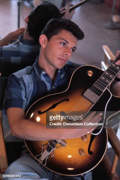 Actor and singer Frankie Avalon poses for a portrait in 1959 in Los Angeles, California.