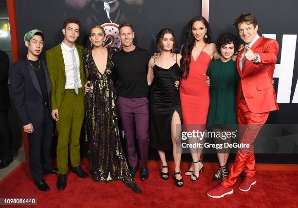 Phi Vu, Israel Broussard, Jessica Rothe, Christopher Landon, Rachel Matthews, Ruby Modine, Sarah Yarkin, and Jason Blum attend Universal Pictures...