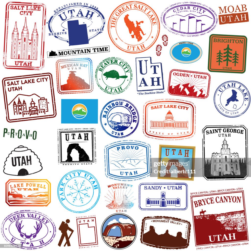 State of Utah Retro Stamps