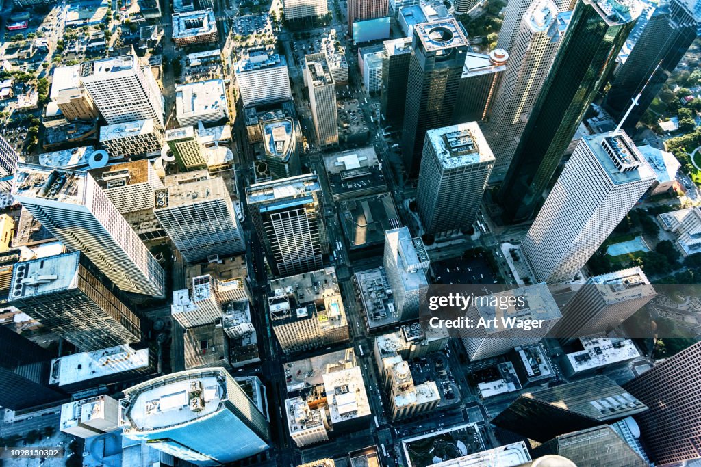 City Streets of Houston, Texas from Above