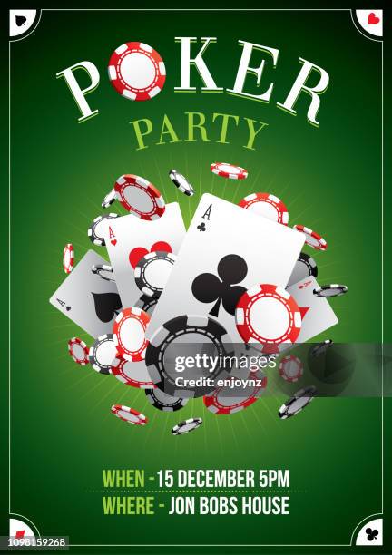 illustrations, cliparts, dessins animés et icônes de affiche de partie de poker - casino