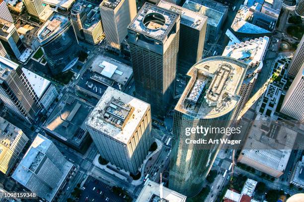 grid pattern of downtown houston - city grid from above stock pictures, royalty-free photos & images