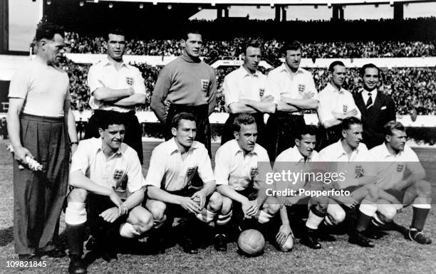 The England XI prior to the unofficial International fixture against a Buenos Aires select XI at the River Plate Stadium in Buenos Aires, 14th May...