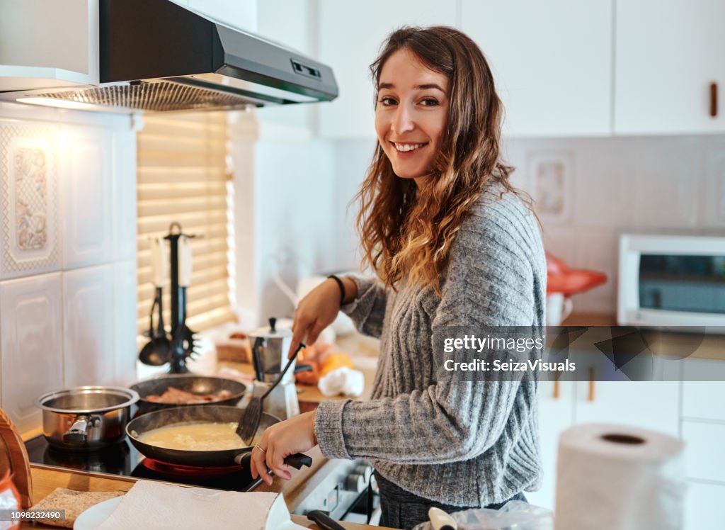 Making breakfast to start the day