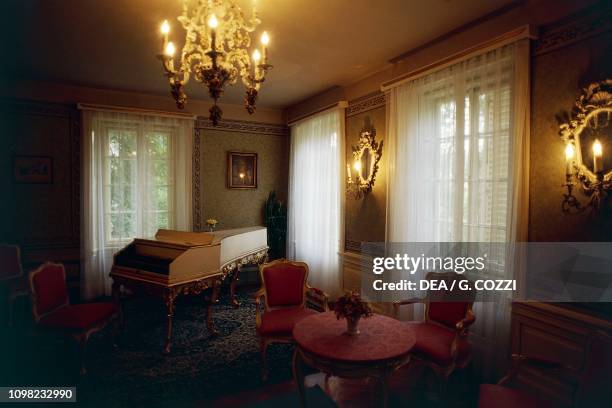 Room with piano at Villa Bertramka, seat of the Museum dedicated to Mozart, Prague, Czech Republic.