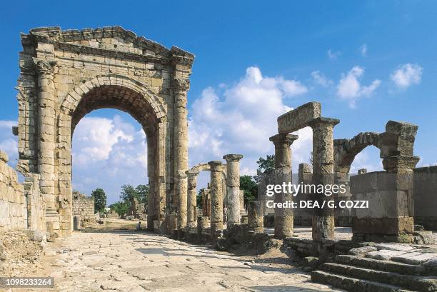 Triumphal Arch, al-Bass, Tyre , Lebanon. Roman civilization, 2nd century AD.