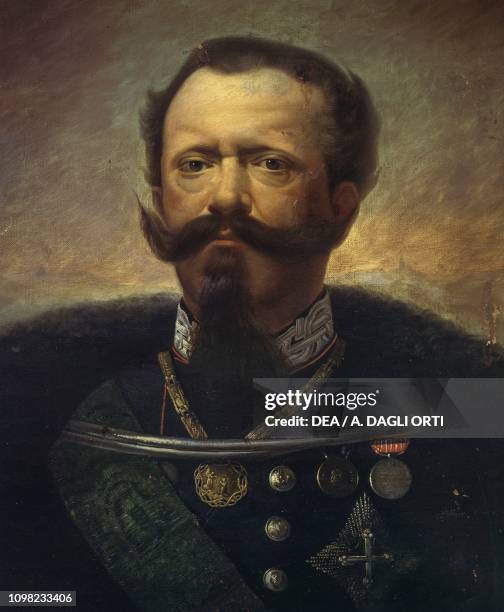 Portrait of Victor Emmanuel II , King of Italy, by Gerolamo Induno, oil on canvas.