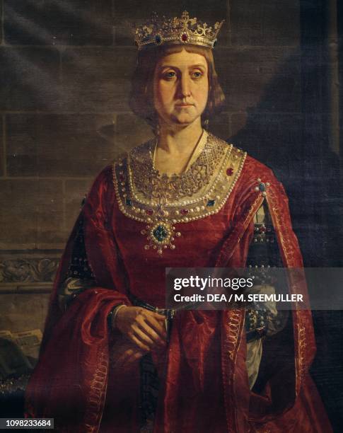 Portrait of Isabella I of Castile, known as Isabella the Catholic , Queen of Castile and Leon, by an unknown artist, oil on canvas.