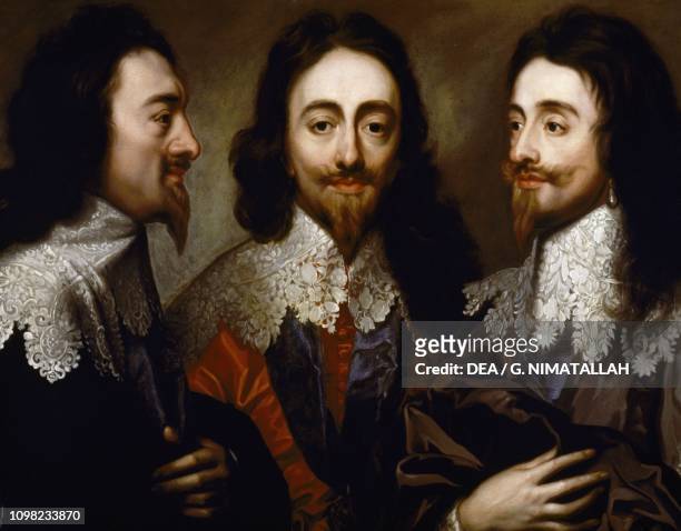 Triple portrait of Charles I, King of England , copy by Henry Stone after Anthony van Dyck, oil on canvas.