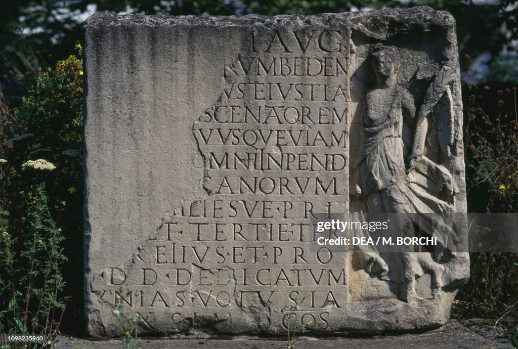 Roman Life Inscriptions Roman inscription dedicated to a philanthropist and relief depicting ...