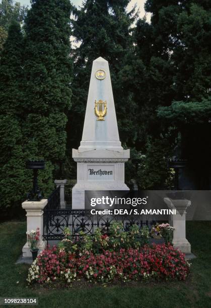 German composer Ludwig van Beethoven , Zentralfriedhof, Vienna Central Cemetery, Austria.