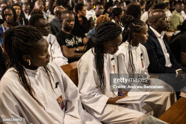 Memorial service is held for six dusitD2 hotel staff members, who died during the terror attack on the complex, at the Consolata Shrine on January...