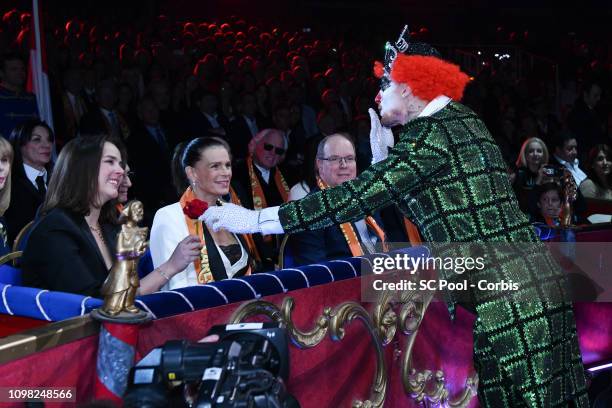 Pauline Ducruet, Princess Stephanie of Monaco and Prince Albert II of Monaco attend the Gala Ceremony of the 43rd International Circus Festival of...