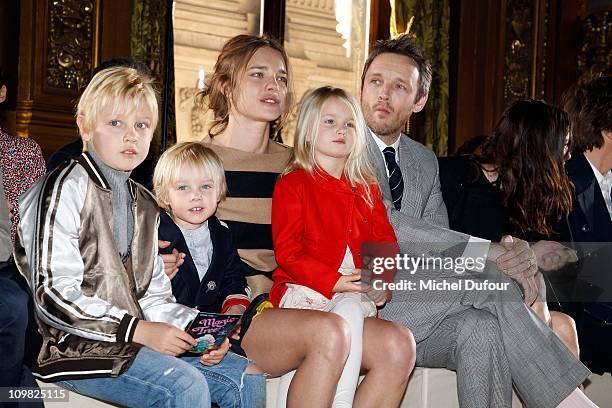 Lucas Alexander Portman, Victor Portman, Natalia Vodianova, Neva Portman, Alishdair Willis and Liv Tyler attend during the Stella McCartney Ready to...