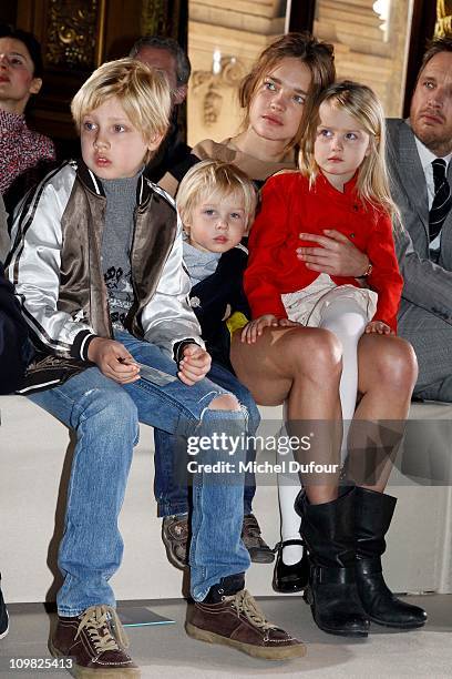 Lucas Alexander Portman, Victor Portman, Natalia Vodianova, Neva Portman and Alishdair Willis attends during the Stella McCartney Ready to Wear...