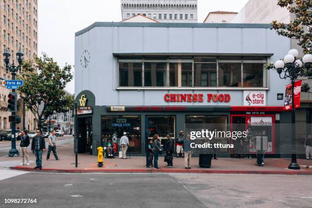 chinese restaurant in gaslamp quarter, street photograph of san diego - chinese takeout stock pictures, royalty-free photos & images