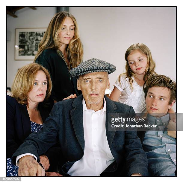 Actor Dennis Hopper is photographed at home with children : Marin, Ruthanna, Galen and Henry for Vanity Fair Magazine on April 23, 2010 in Venice,...
