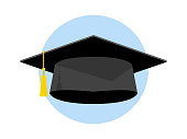 Graduation Cap Vector Icon Illustration