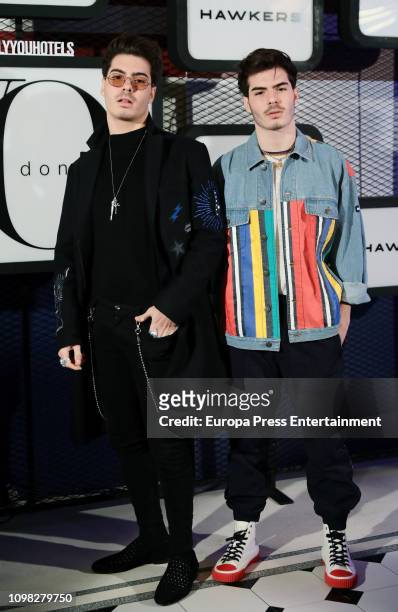 Gemeliers attend 'Yo Dona' - Mercedes Benz Fashion Week Madrid Autumn/Winter 2019-20 party at the Only You Hotel on January 22, 2019 in Madrid, Spain.